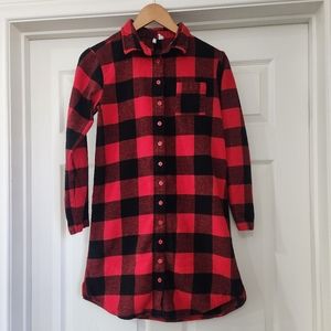 Nordstrom Buffalo Plaid Flannel Dress Size S